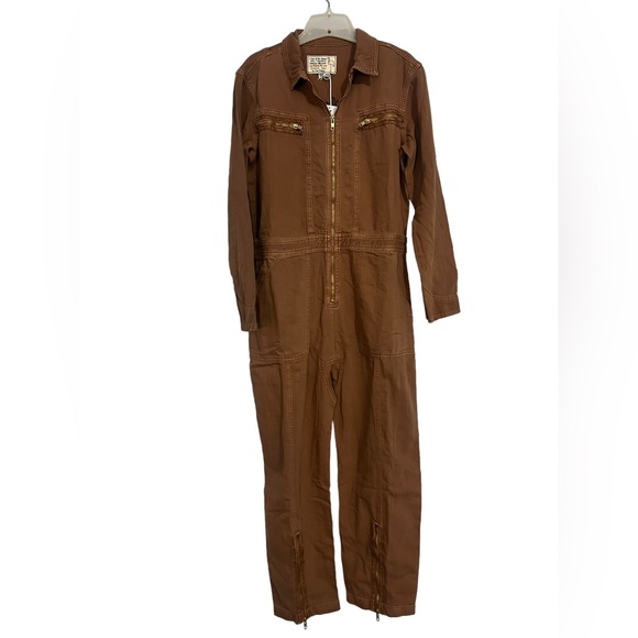 Free People x Sandrine Rose Women Burnt Brown Jumpsuit Weird is Rad NWT Medium - Picture 4 of 14